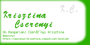 krisztina cserenyi business card